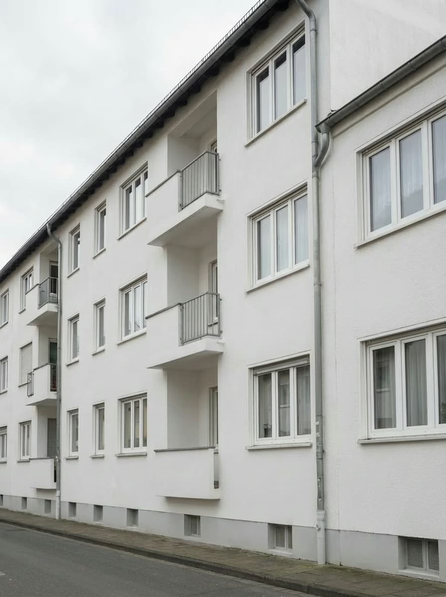 Mehrfamilienhaus nach der Fassadenreinigung