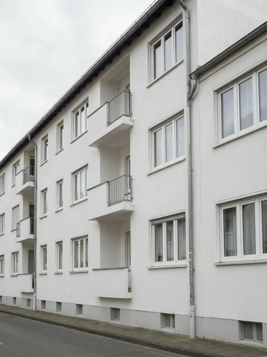 Mehrfamilienhaus nach der Fassadenreinigung