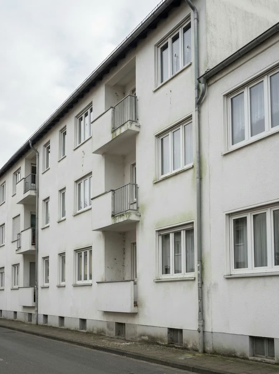 Mehrfamilienhaus vor der Fassadenreinigung
