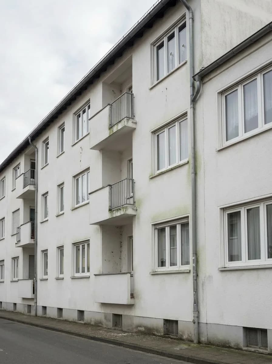 Mehrfamilienhaus vor der Fassadenreinigung