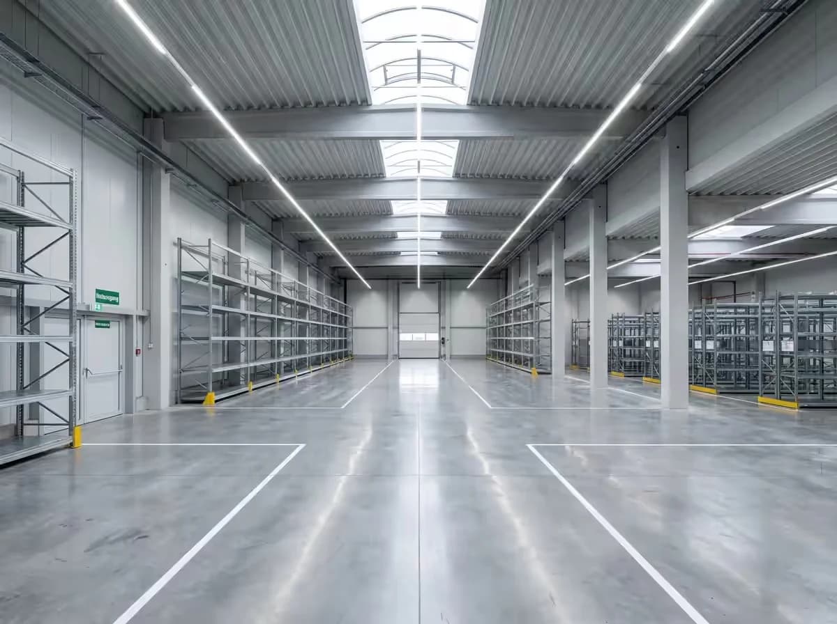 Saubere Lagerhalle nach professioneller Hallenreinigung