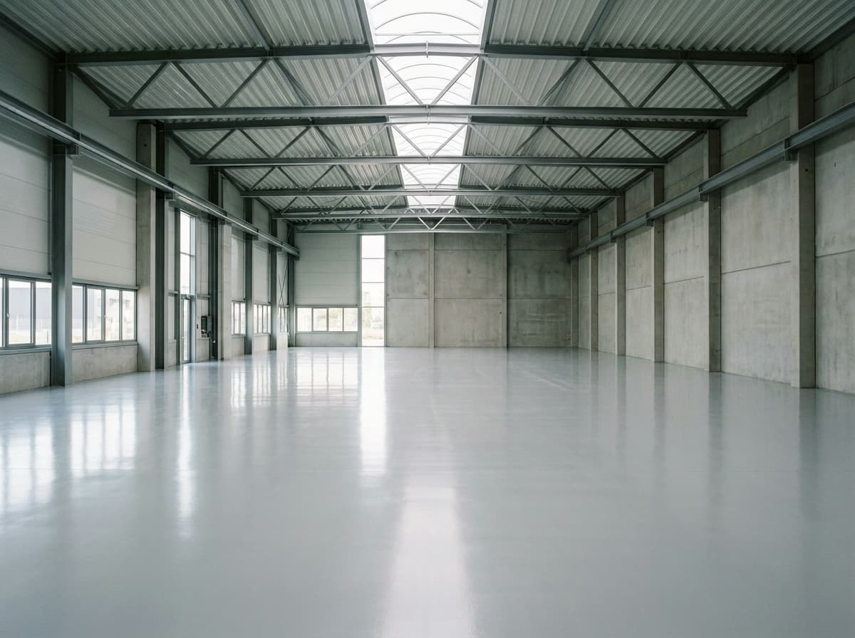 Saubere Produktionshalle nach professioneller Industriereinigung