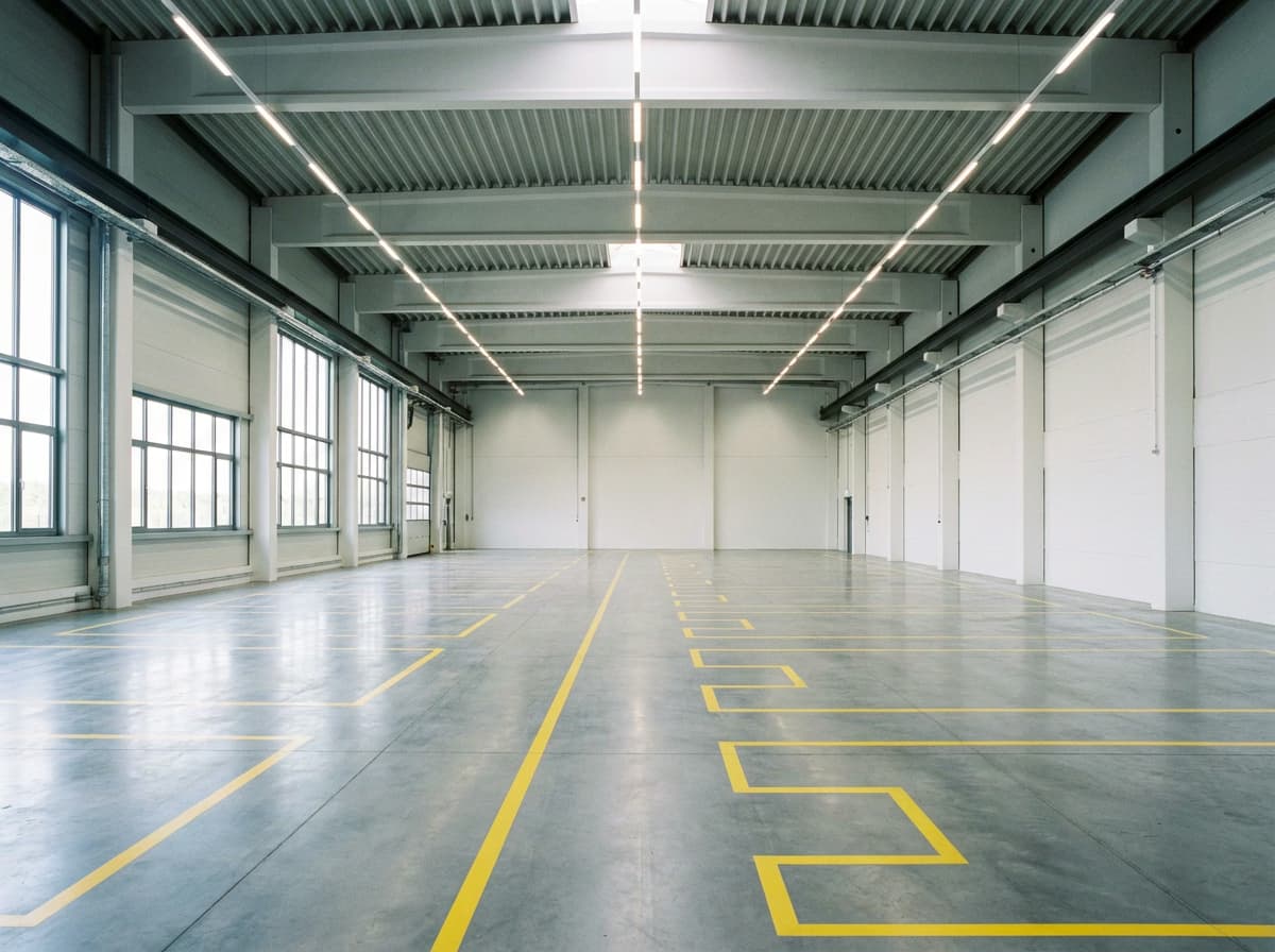Moderne Produktionshalle - sauber und bereit