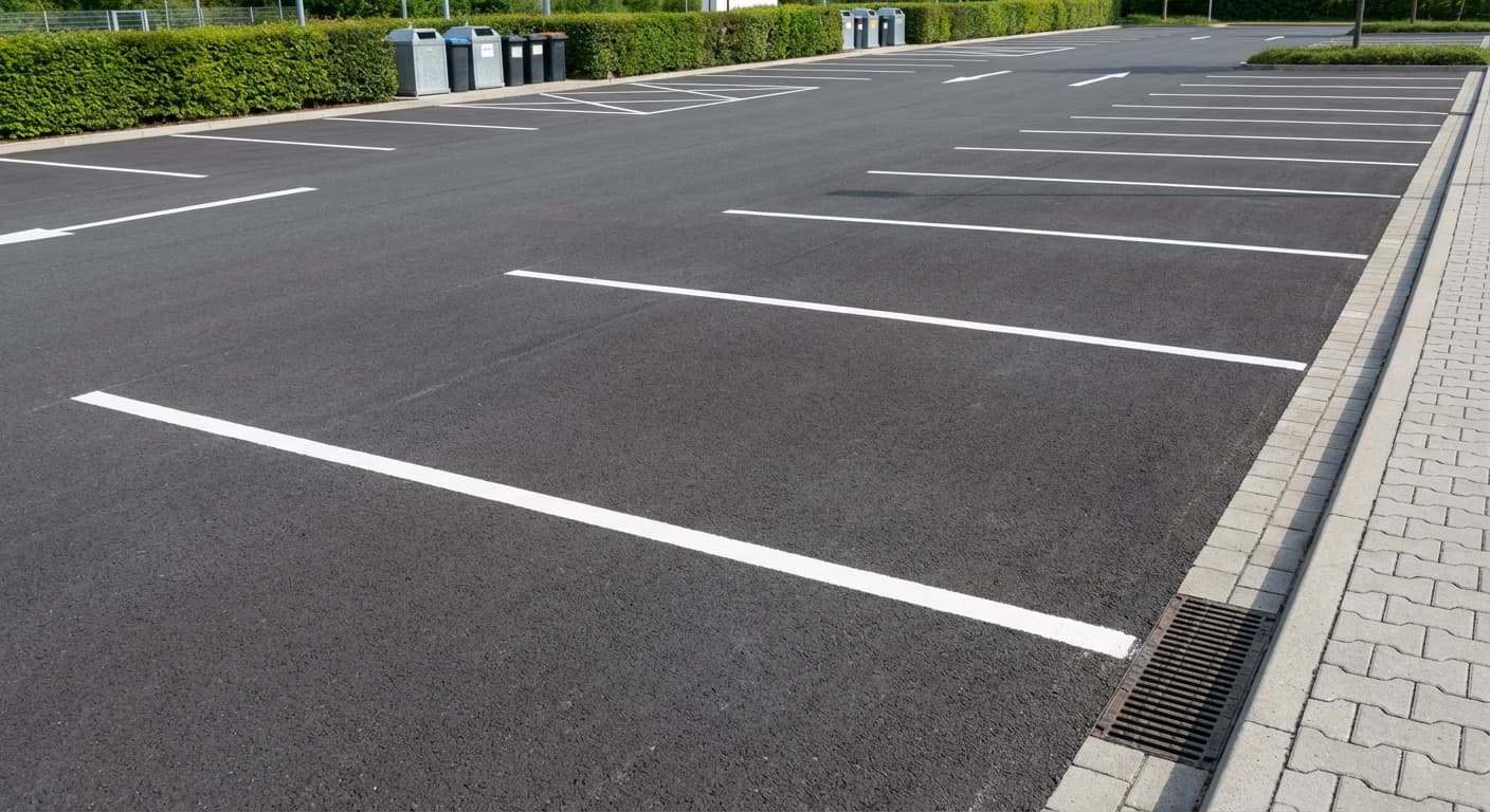 Sauberer Parkplatz nach professioneller Reinigung