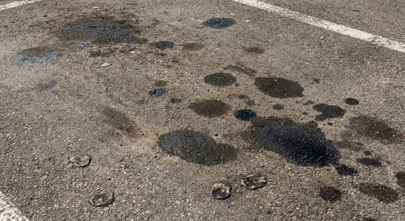 Ölflecken und Kaugummi überall