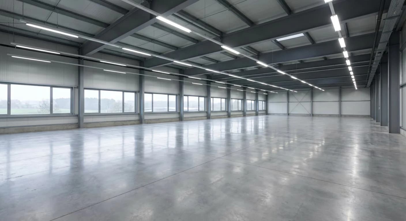 Professionell gereinigte Industriehalle - Ergebnis unserer Sonderreinigung