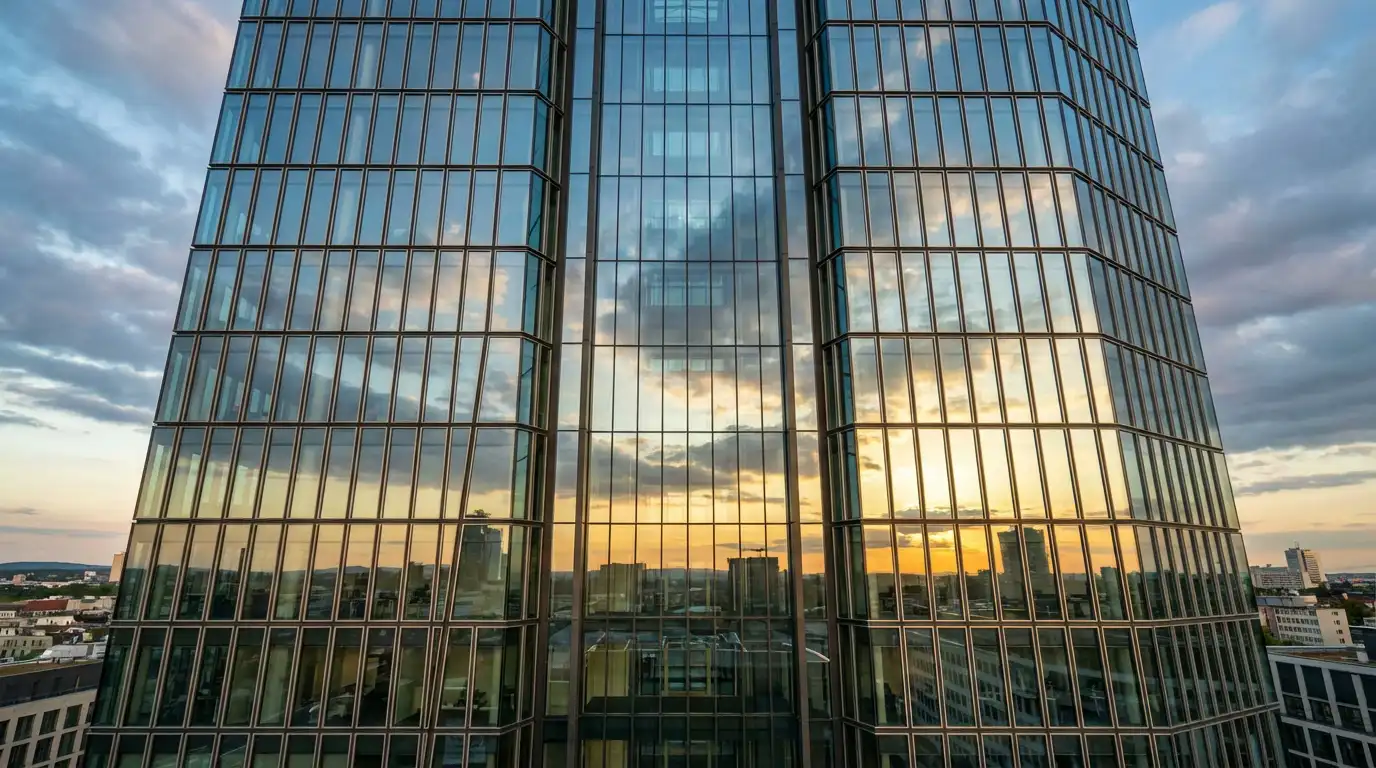 Moderne Glasfassade - professionelle Fensterreinigung für Unternehmen in Bayern